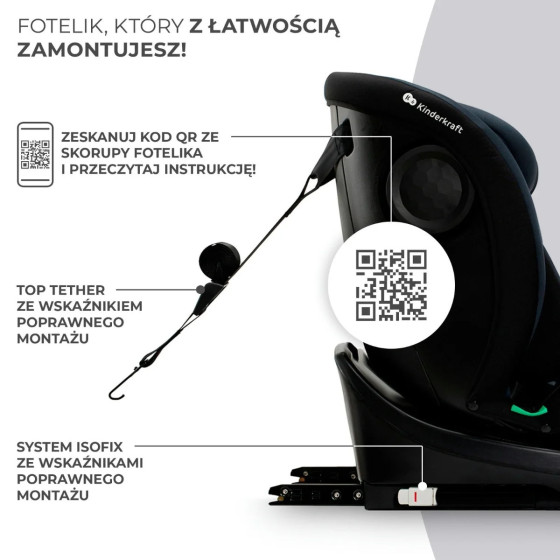 Fotelik samochodowy I-Grow 0-36 kg Czarny / Kinderkraft