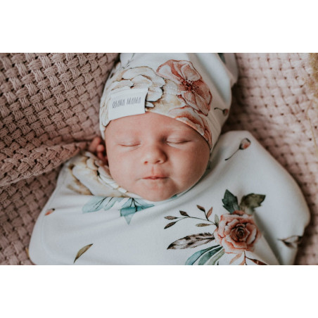 Czapeczka niemowlęca Vintage Flowers / Qbana Mama