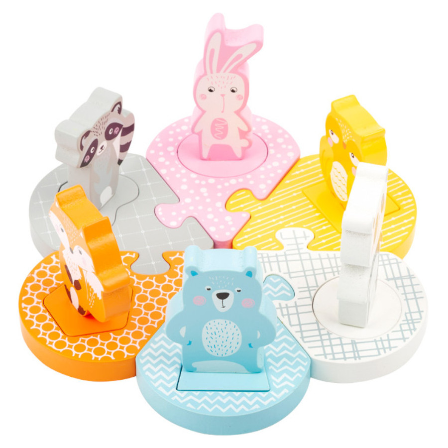 Pastelowe puzzle Zwierzaki 12 el. / Small Foot Design