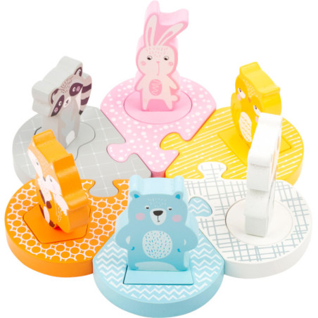 Pastelowe puzzle Zwierzaki 12 el. / Small Foot Design