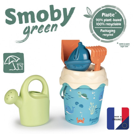 Wiaderko z akcesoriami do piasku i konewką z bioplastiku / Smoby