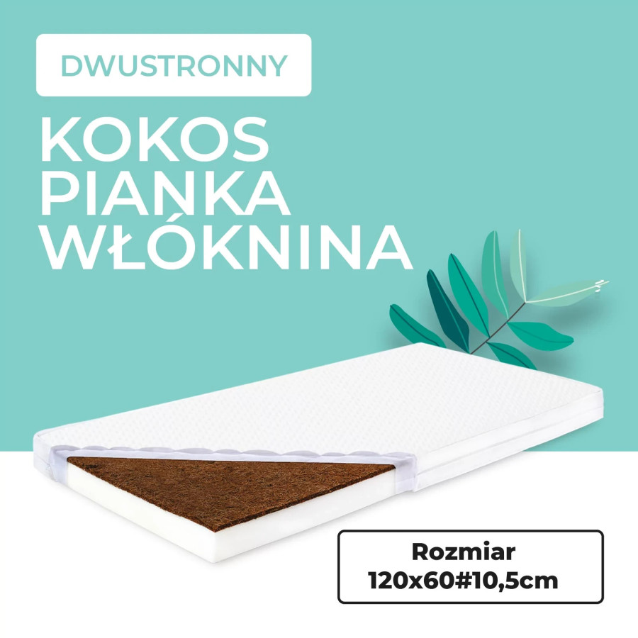 Materac dwustronny 120x60 cm kokos - pianka / Tapi