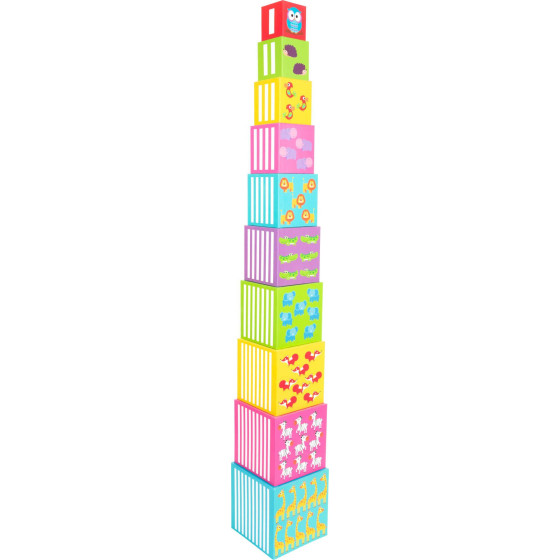 Układanka piramidka Kolorowe zwierzaki / Small Foot Design
