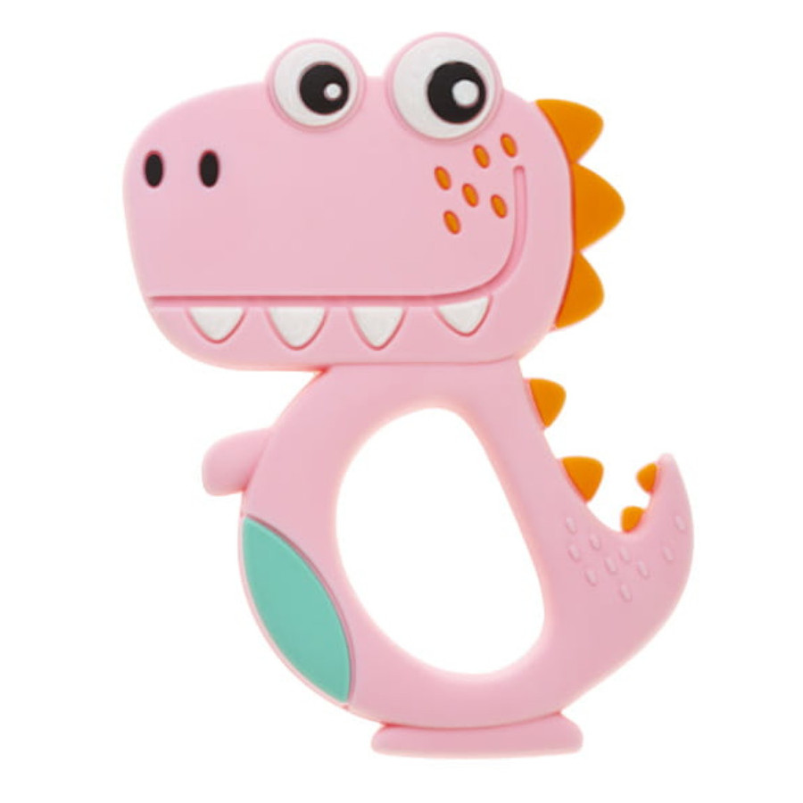 Gryzak silikonowy Dino Różowy / Bocioland Gryzak silikonowy Dino Różowy / Bocioland