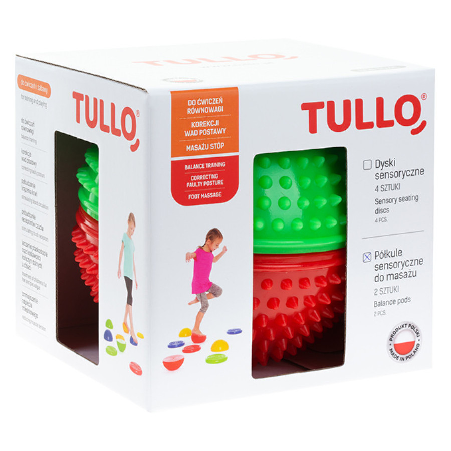 Półkule sensoryczne do masażu Czerwona-zielona 2 szt. / Tullo Półkule sensoryczne do masażu Czerwona-zielona 2 szt. / Tullo