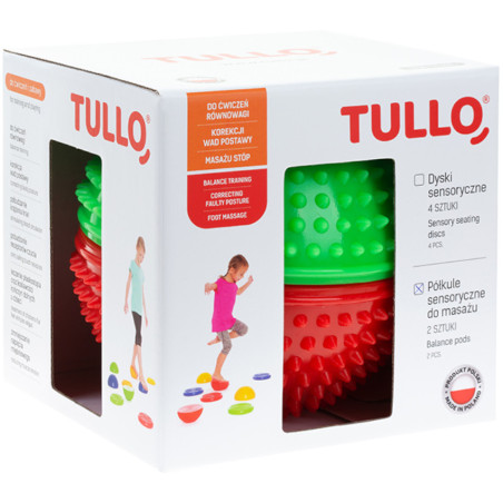 Półkule sensoryczne do masażu Czerwona-zielona 2 szt. / Tullo