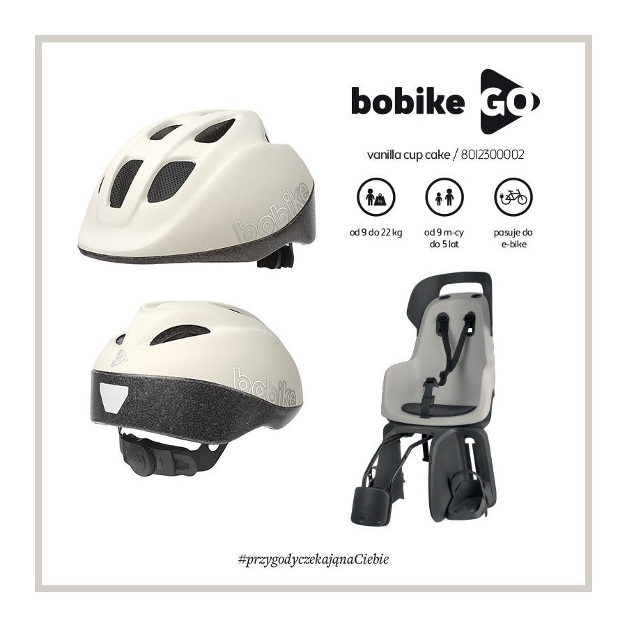 Kask ochronny/rowerowy dla dzieci Bobike Go XS Vanilla / Bobike