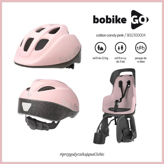 Kask ochronny-rowerowy dla dzieci Go XS Pink / Bobike