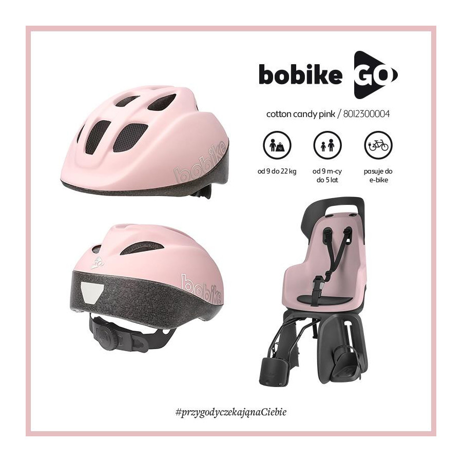 Kask ochronny-rowerowy dla dzieci Go XS Pink / Bobike
