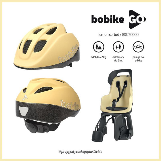 Kask ochronny/rowerowy dla dzieci Bobike Go XS Lemon / Bobike