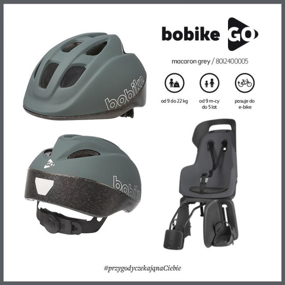 Kask ochronny-rowerowy dla dzieci Go S Grey / Bobike
