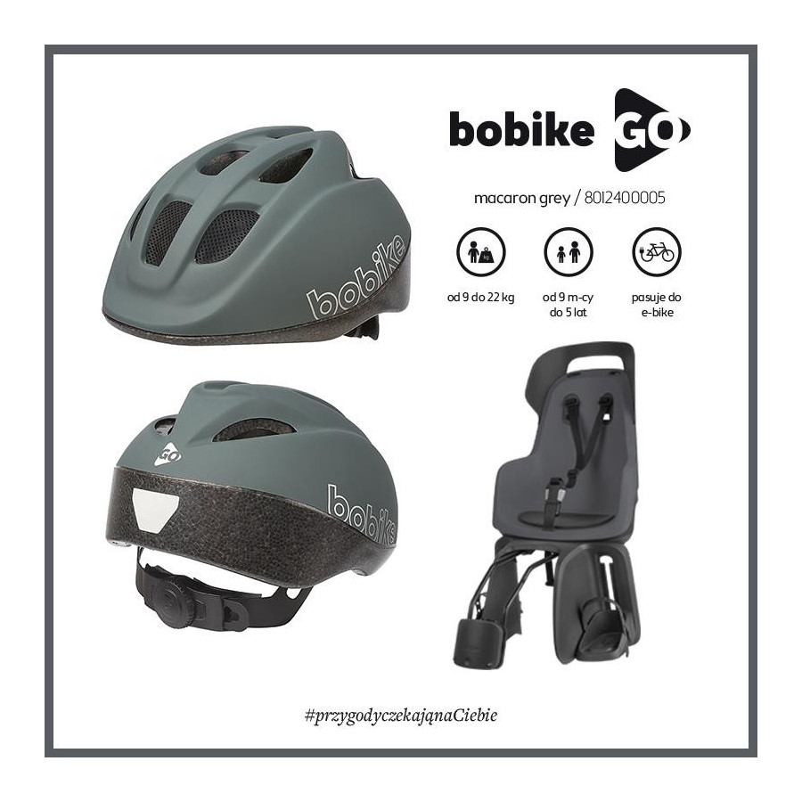 Kask ochronny-rowerowy dla dzieci Go S Grey / Bobike