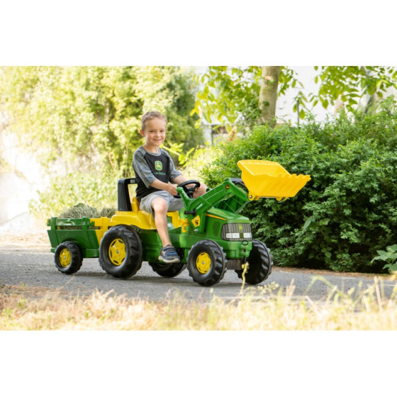 Koparka na pedały John Deere z przyczepką i łyżką / Rolly toys