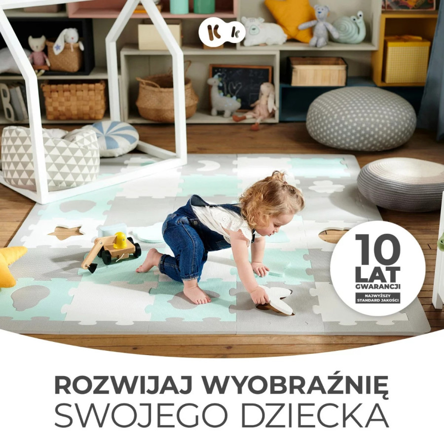 Mata piankowa dla dzieci Luno 3D Mint / Kinderkraft