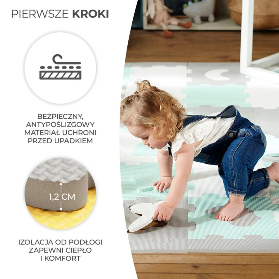 Mata piankowa dla dzieci Luno 3D Yellow / Kinderkraft