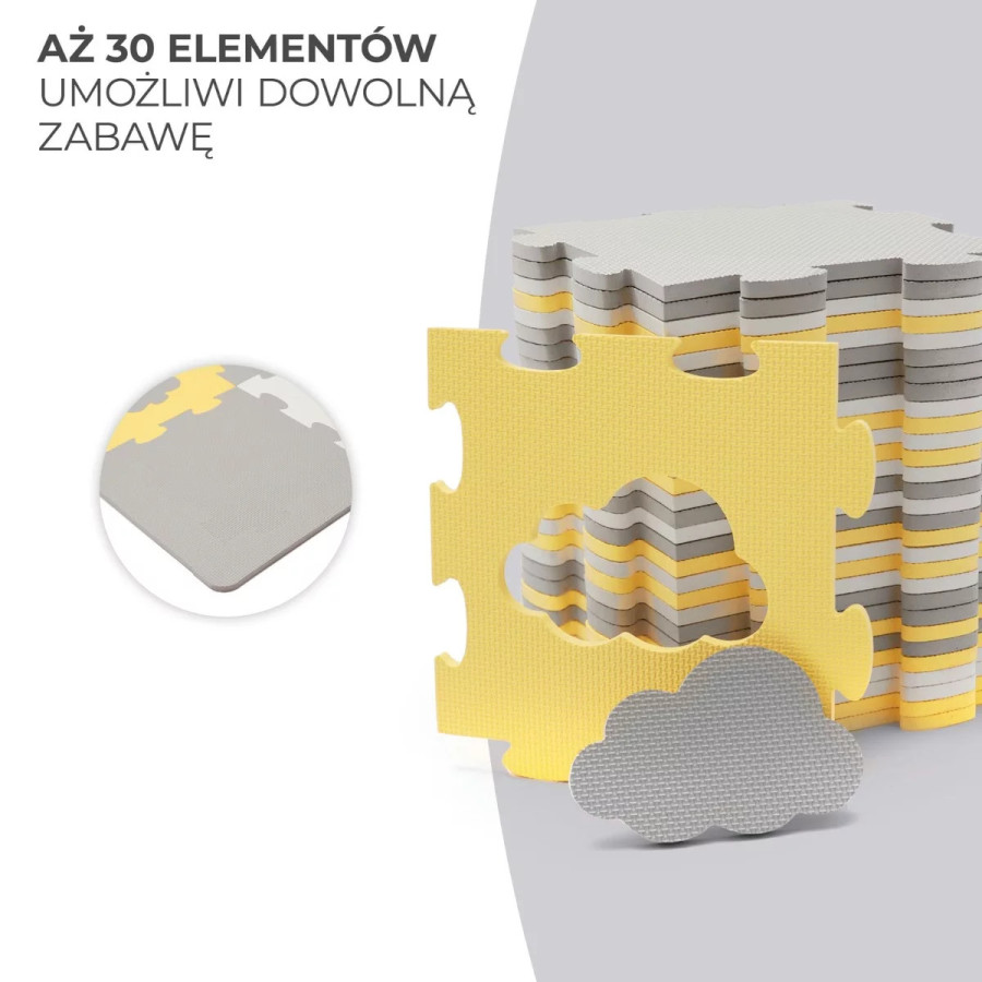 Mata piankowa dla dzieci Luno 3D Yellow / Kinderkraft