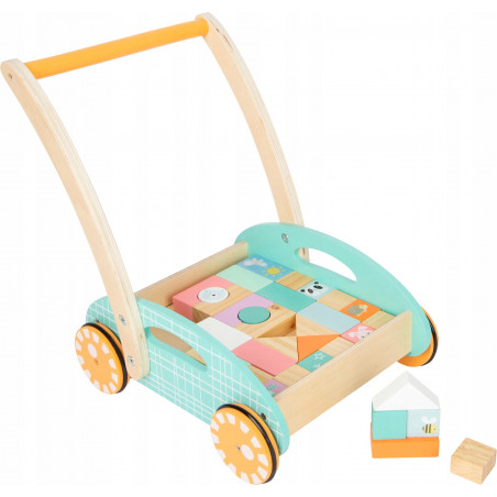Chodzik - pchacz Pastelowy świat z klockami / Small Foot Design
