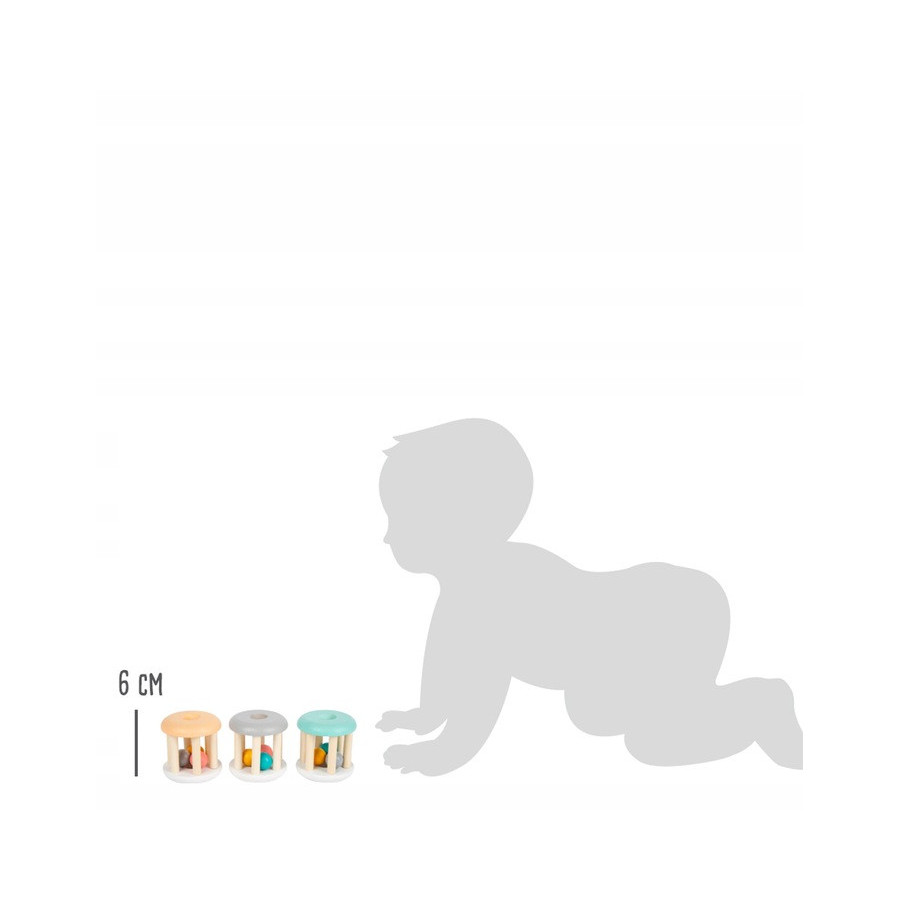 Grzechotki walce pastelowe 3 szt. / Small Foot Design