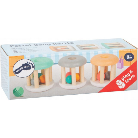 Grzechotki walce pastelowe 3 szt. / Small Foot Design