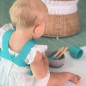 Śliniak silikonowy z kieszonką Zielony / Minikoioi