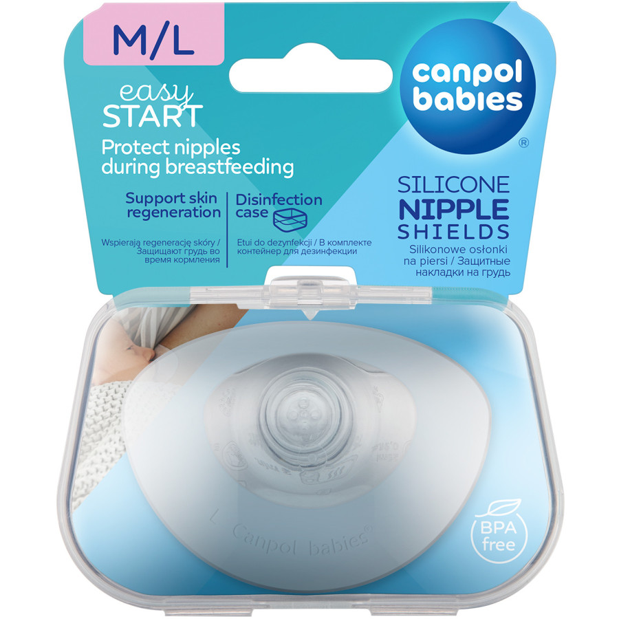 Silikonowe osłonki na piersi EasyStart M-L 2 szt. / Canpol Babies Silikonowe osłonki na piersi EasyStart M-L 2 szt. / Canpol Babies