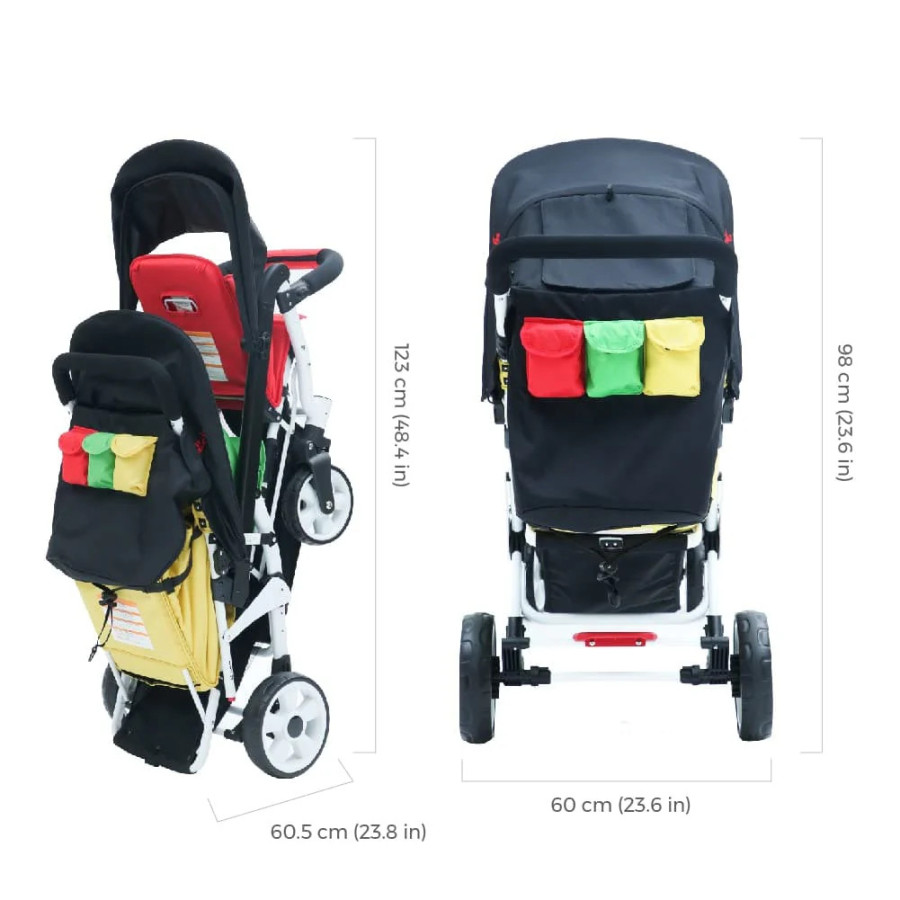 Wózek spacerowy do żłobka Lidoo Ergondrive 3-osobowy / Familidoo