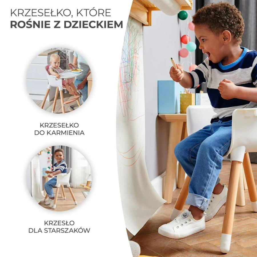 Krzesełko do karmienia Sienna grey / Kinderkraft