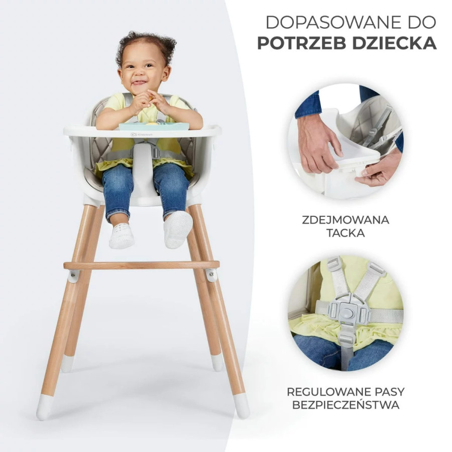 Krzesełko do karmienia Sienna pink / Kinderkraft