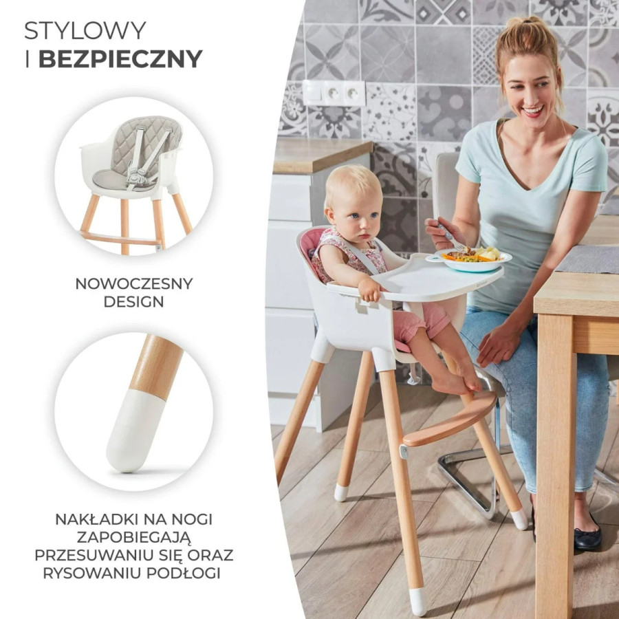 Krzesełko do karmienia Sienna pink / Kinderkraft