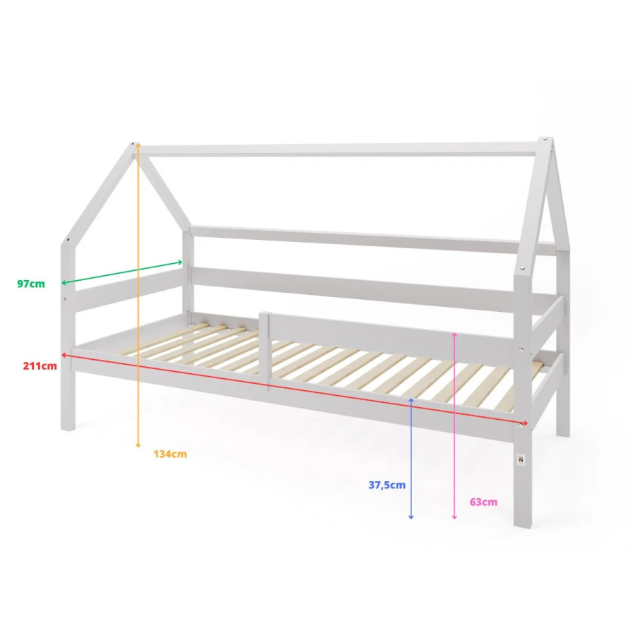 Łóżeczko młodzieżowe Sole Szare 200x90 cm / YappyKids