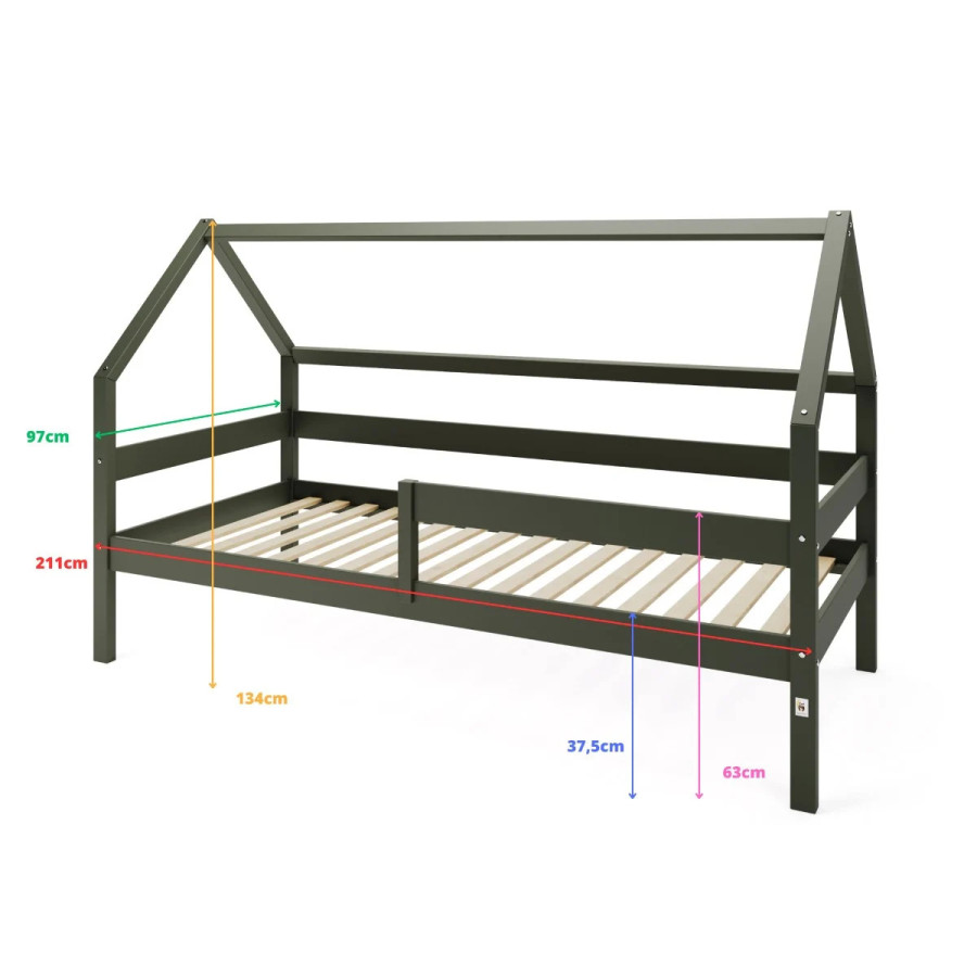 Łóżeczko młodzieżowe Sole Zielone 200x90 cm / YappyKids