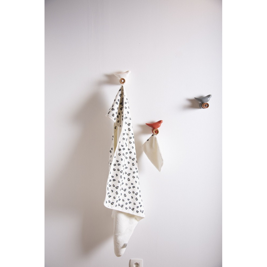 Ręcznik z kapturkiem 80x80 cm + myjka Jersey Leopard / Childhome