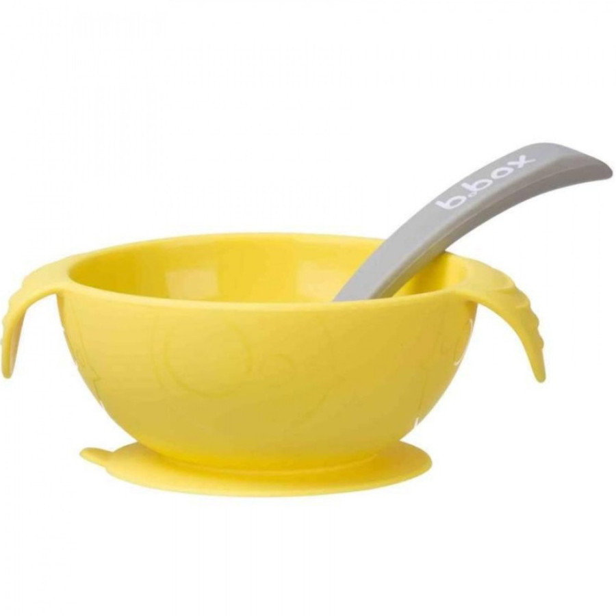 Silikonowa miseczka z przyssawką i łyżeczką Lemon sherbet / B.box Silikonowa miseczka z przyssawką i łyżeczką Lemon sherbet / B.box
