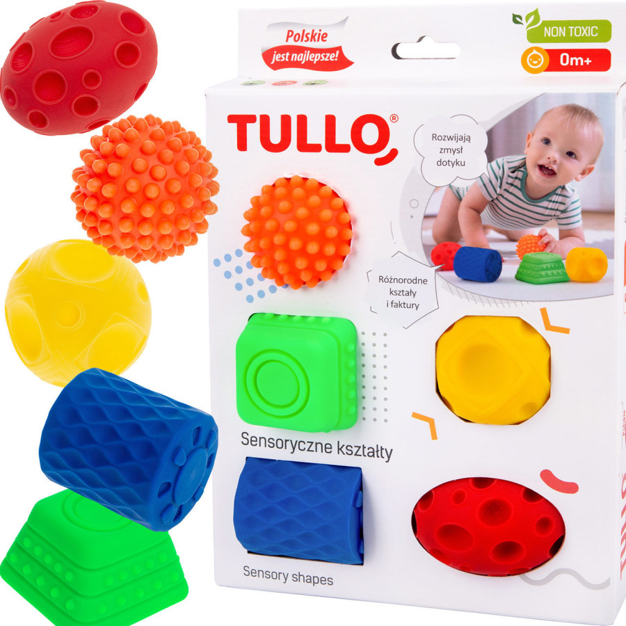 Sensoryczne kształty i faktury 5 szt. / Tullo Sensoryczne kształty i faktury 5 szt. / Tullo