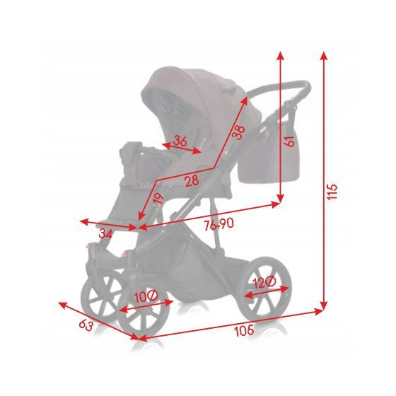 Wózek dziecięcy 2w1 Bacio Szary / Milu Kids