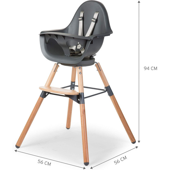 Krzesełko do karmienia Evolu 2 ONE.80° Anthracite / Childhome