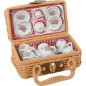 Wiklinowy kuferek z porcelanowym zestawem do kawki / Small Foot Design