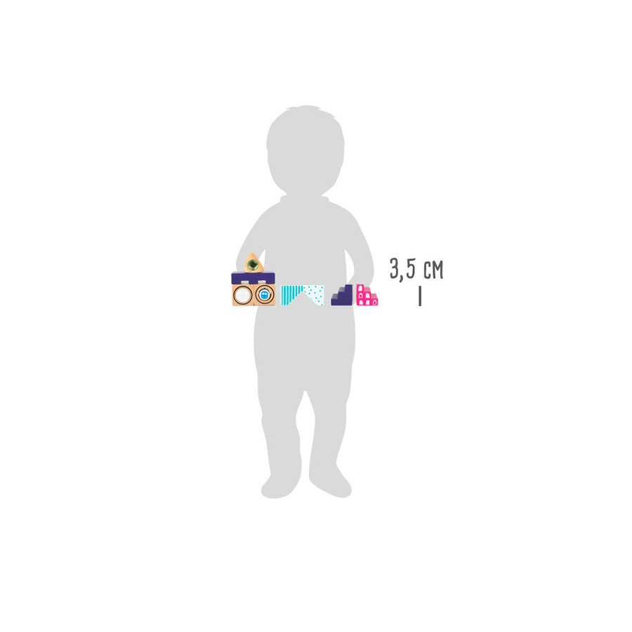 Klocki sensoryczne kształty Miasto 24 el. / Small Foot Design