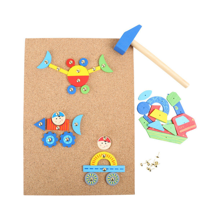 Puzzle przybijane na pinezki Roboty i pojazdy / Small Foot Design