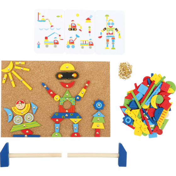 Puzzle przybijane na pinezki Roboty i pojazdy / Small Foot Design