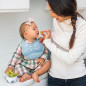 Miseczka dwukomorowa z łyżeczką Niebieska / Babyono