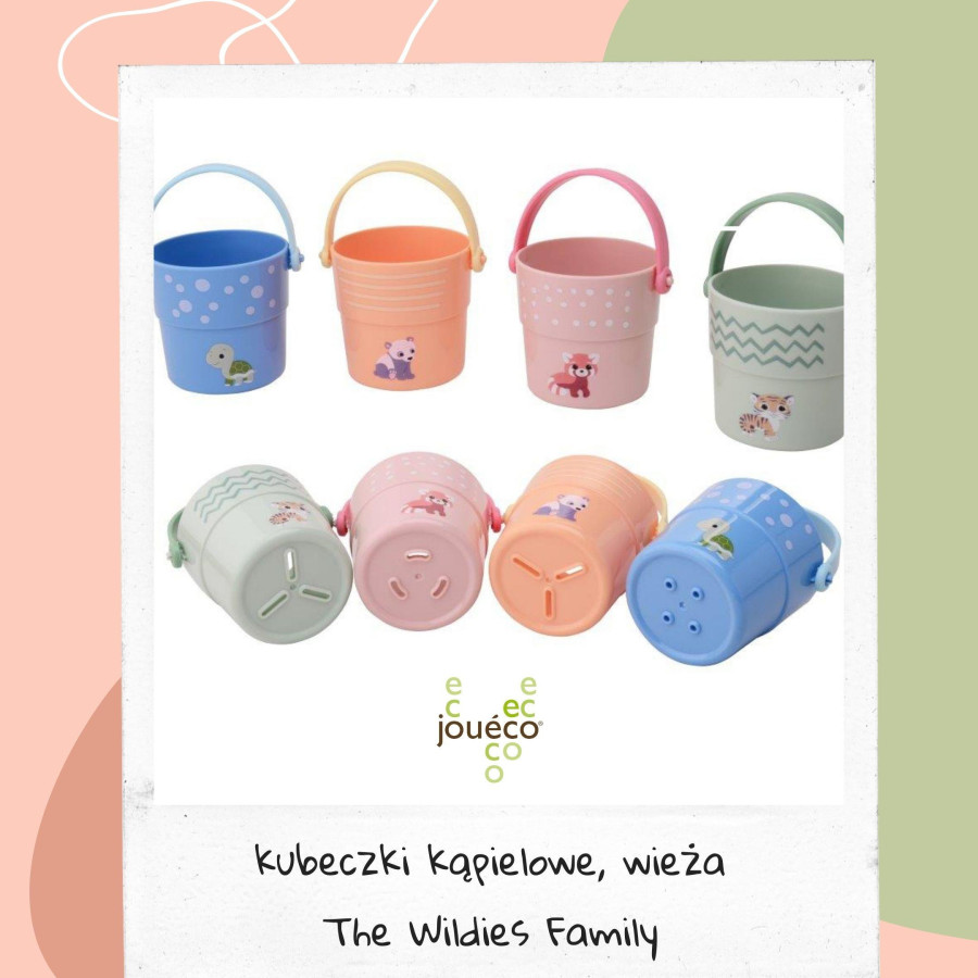 Kubeczki kąpielowe Zwierzątka The Wildies Family 4 szt. / Joueco