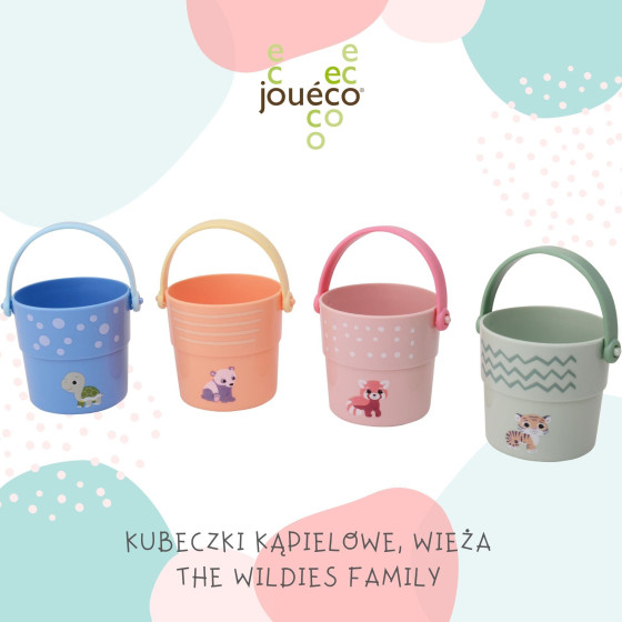 Kubeczki kąpielowe Zwierzątka The Wildies Family 4 szt. / Joueco