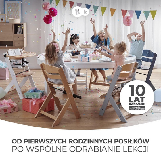 Krzesełko do karmienia Enock Grey + poduszka / Kinderkraft