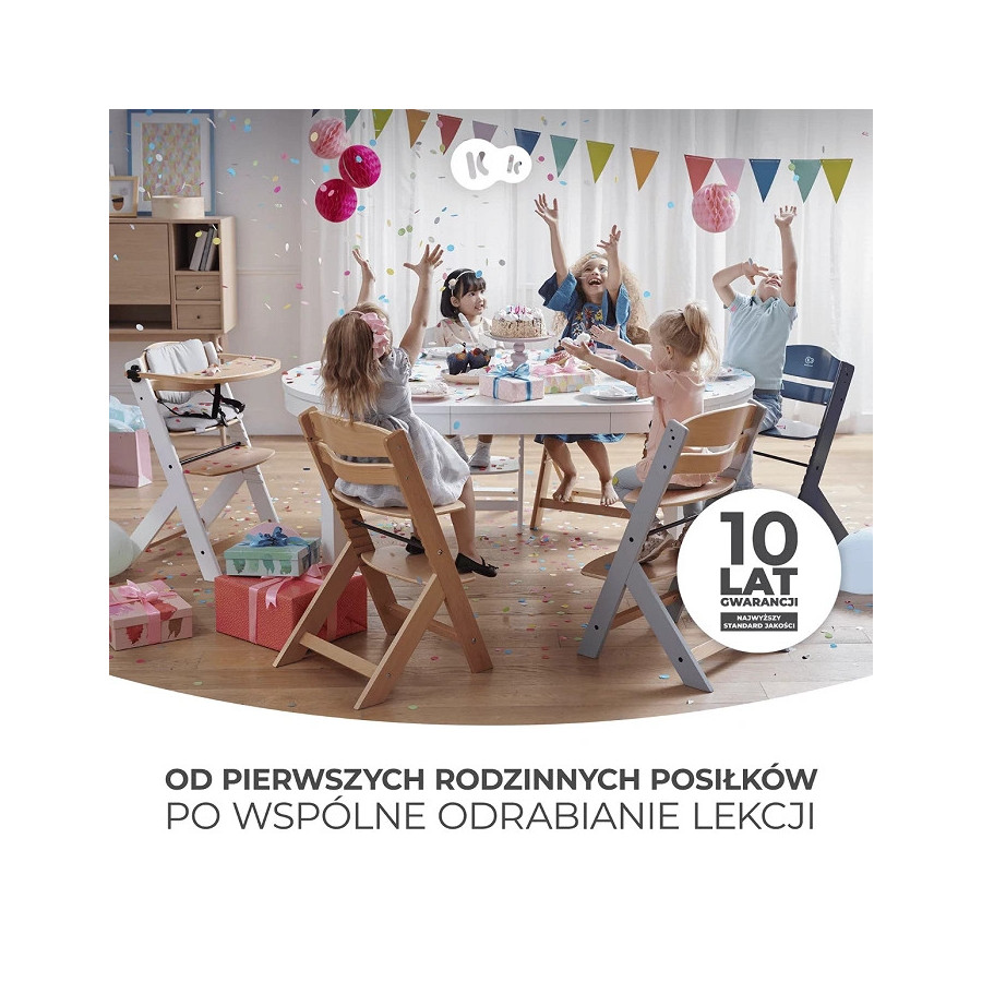 Krzesełko do karmienia Enock Grey + poduszka / Kinderkraft