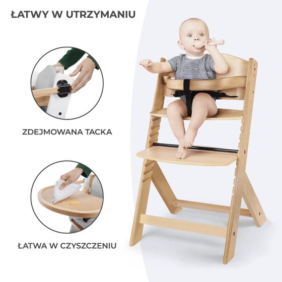Krzesełko do karmienia Enock Grey + poduszka / Kinderkraft