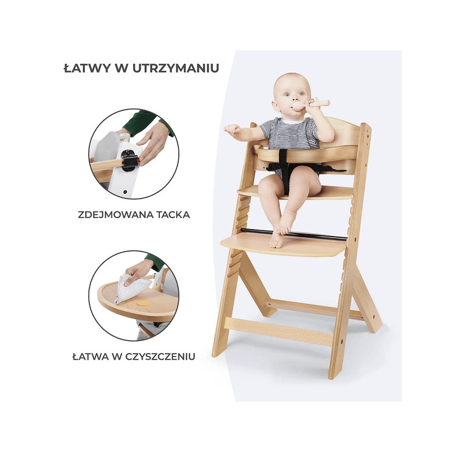 Krzesełko do karmienia Enock Grey + poduszka / Kinderkraft