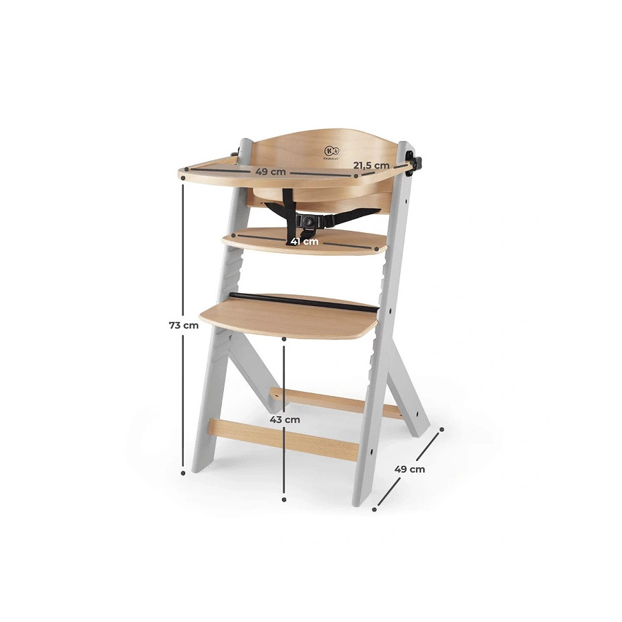 Krzesełko do karmienia Enock Grey + poduszka / Kinderkraft