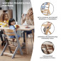 Krzesełko do karmienia Enock White + poduszka / Kinderkraft