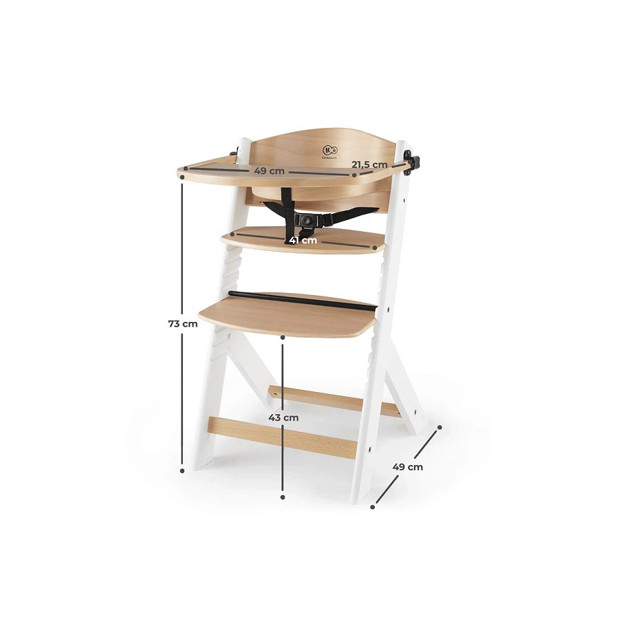 Krzesełko do karmienia Enock White + poduszka / Kinderkraft